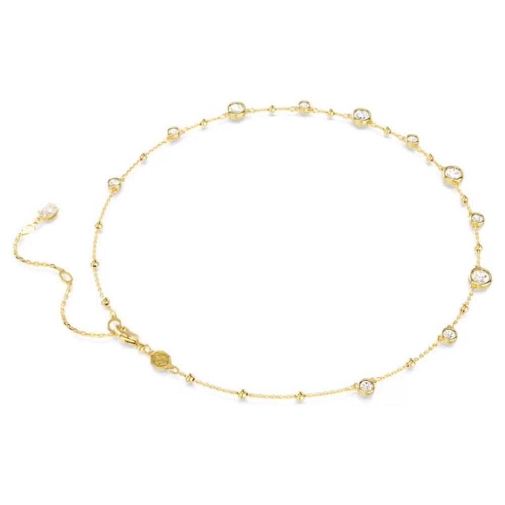 SWAROVSKI Imber necklace Round cut, Scattered design, White, Gold-tone plated - Picture 2 of 11